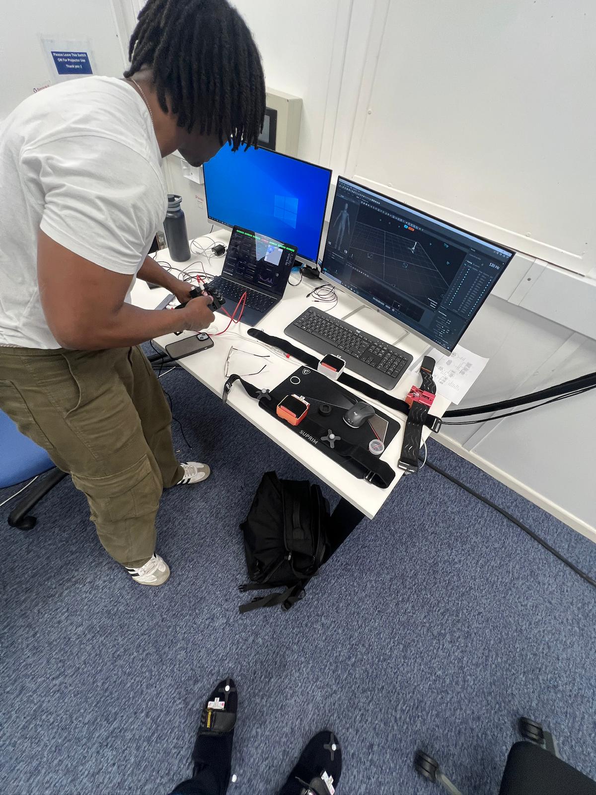 Wearable technology being tested in a lab
